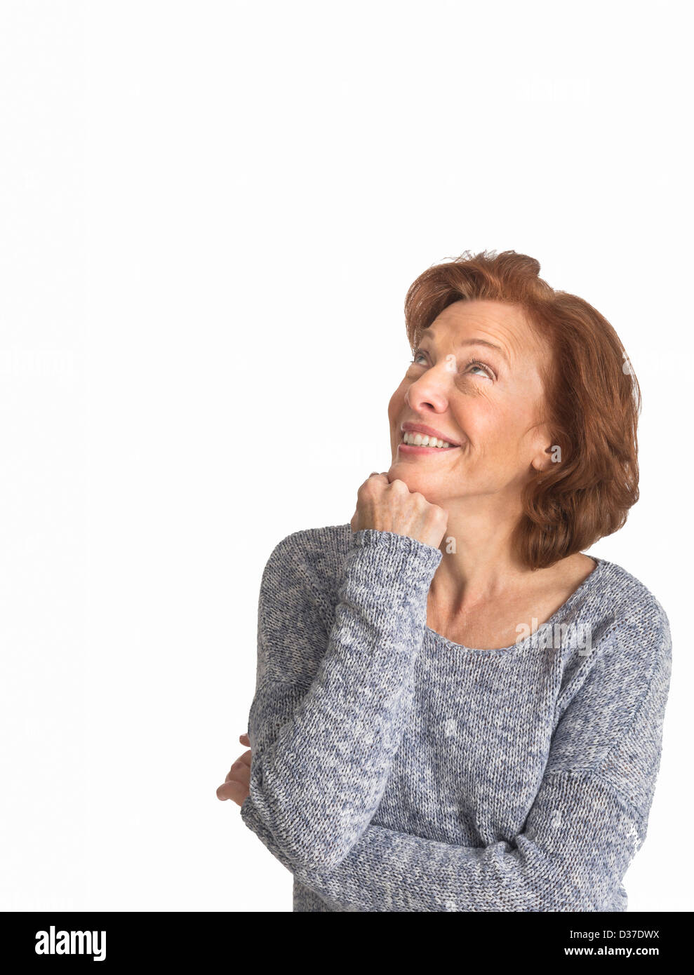 Studio shot of senior woman smiling Banque D'Images