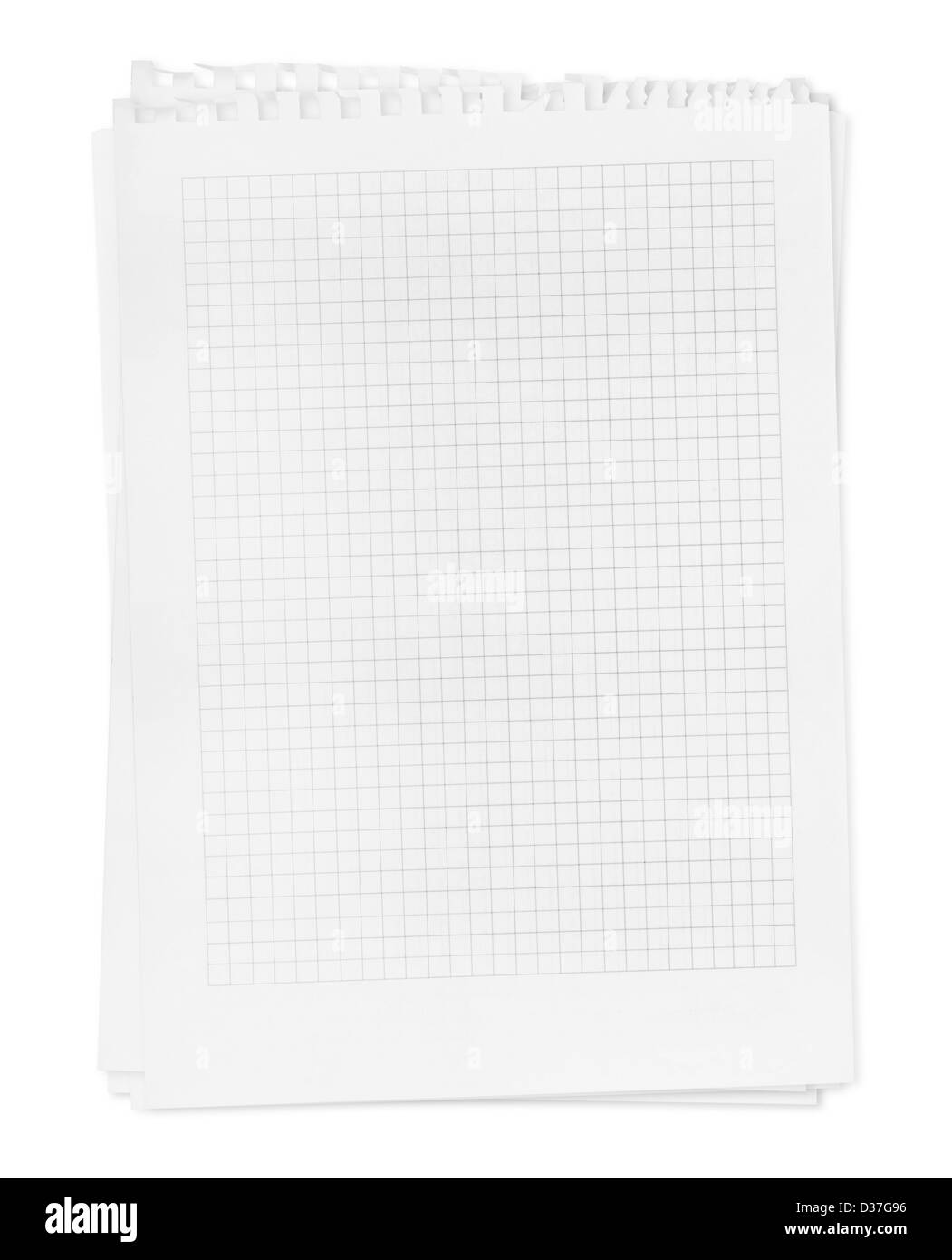 Une page arraché de l'ordinateur portable isolated on white Banque D'Images