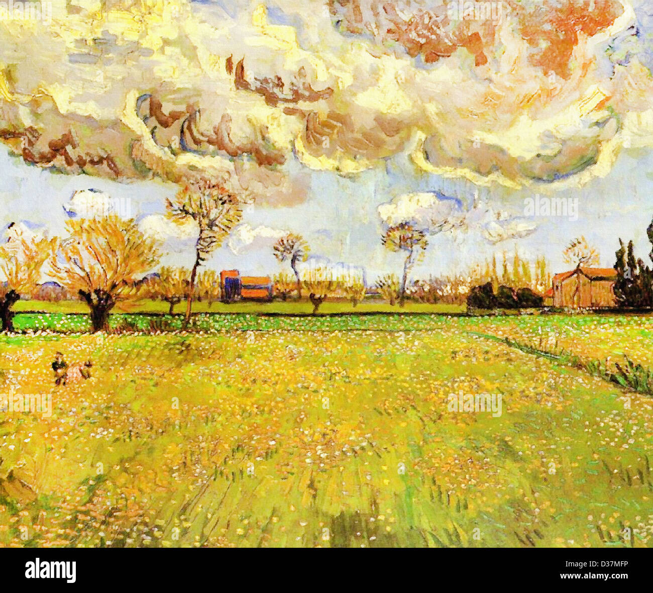 Vincent van Gogh, paysage sous un ciel d'orage. 1888. Le postimpressionnisme. Huile sur toile. Fondation Socindec, Vaduz, Liechtenstein Banque D'Images