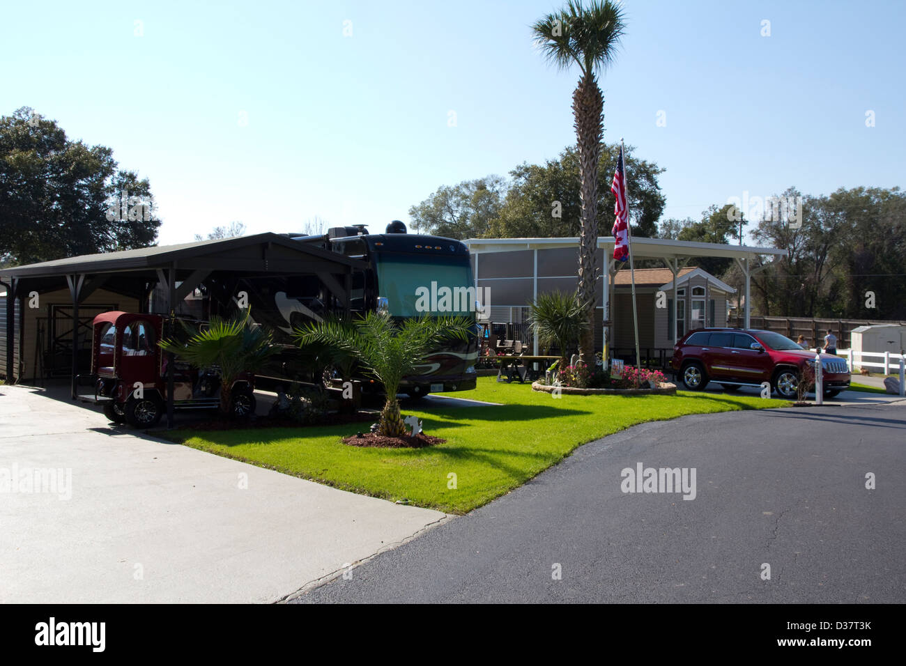 Orange City RV Resort est un établissement de luxe à niveau camping à proximité de DeLeon Springs State Park, FL Banque D'Images