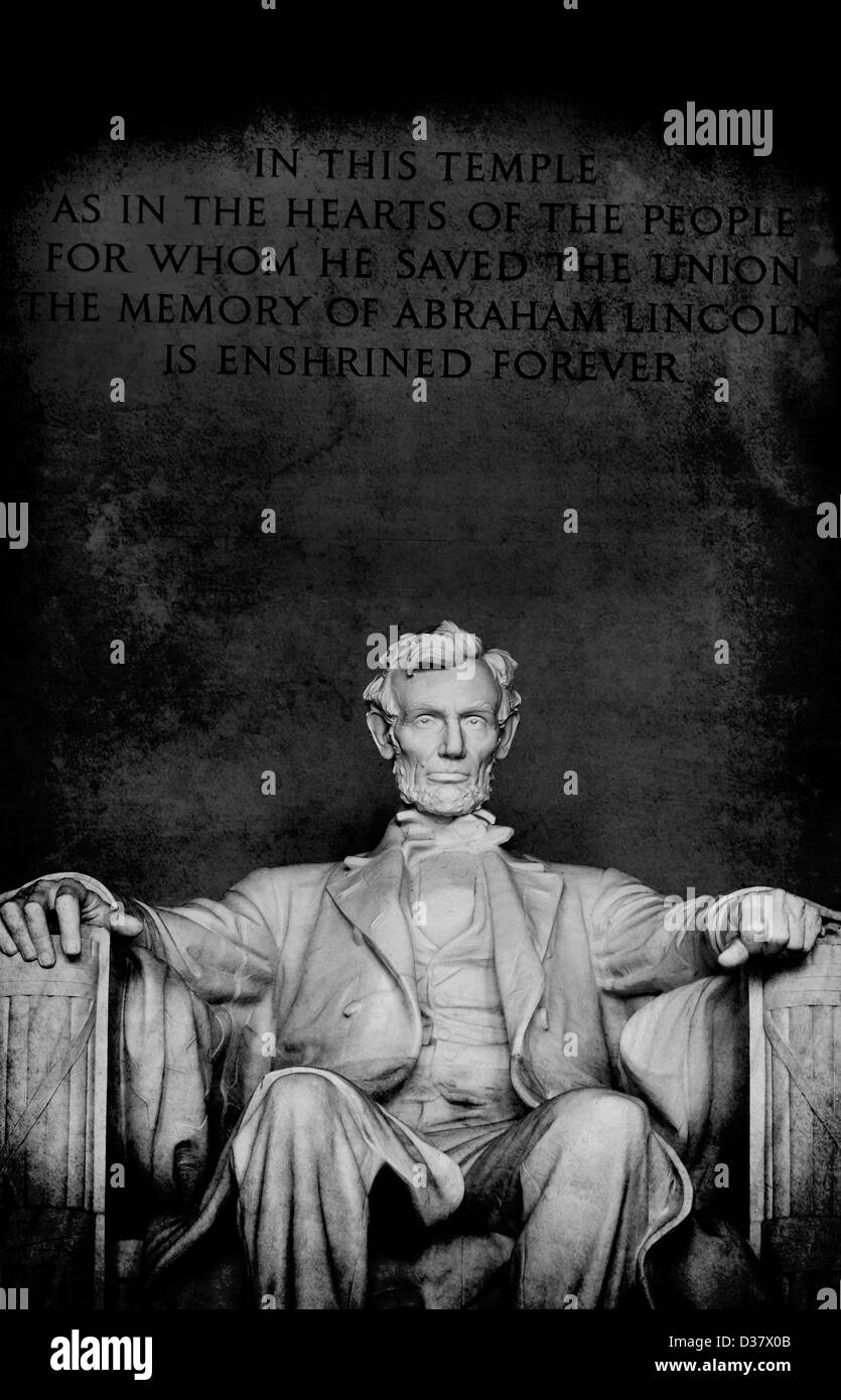 Statue d'Abraham Lincoln au Lincoln Memorial à Washington DC Banque D'Images