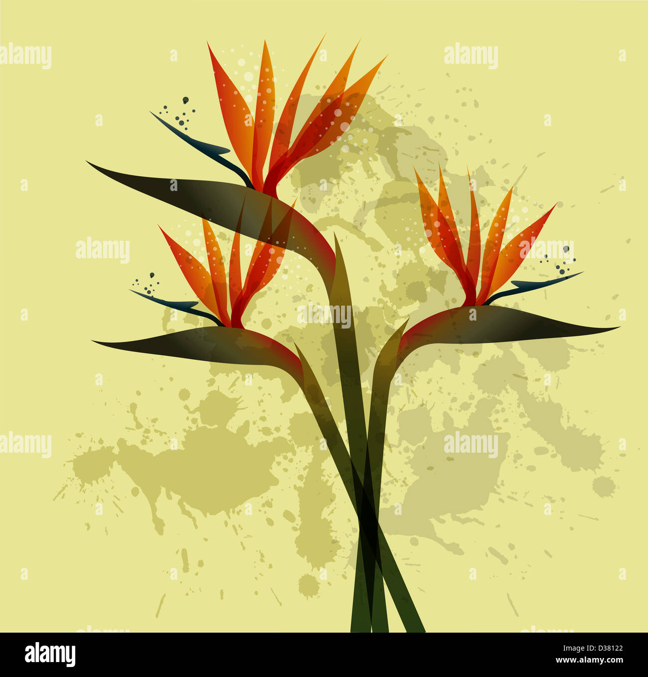 Printemps de l'oiseau rock contemporain paradis. La version de fichier EPS10. Cette illustration contient des transparents et est disposé en couches pour une manipulation facile et coloris Banque D'Images