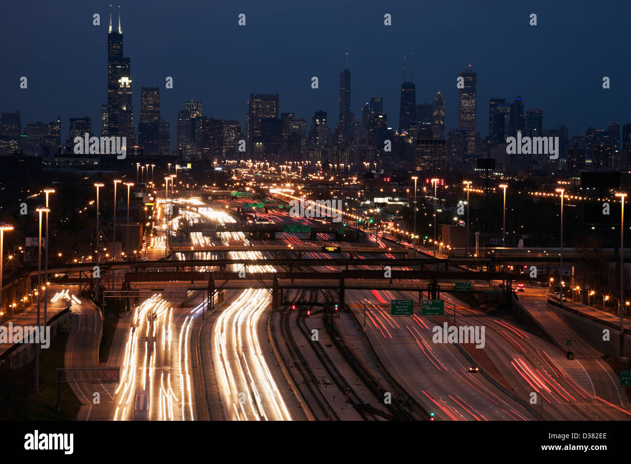 États-unis, Illinois, Chicago, sentier lumineux Banque D'Images