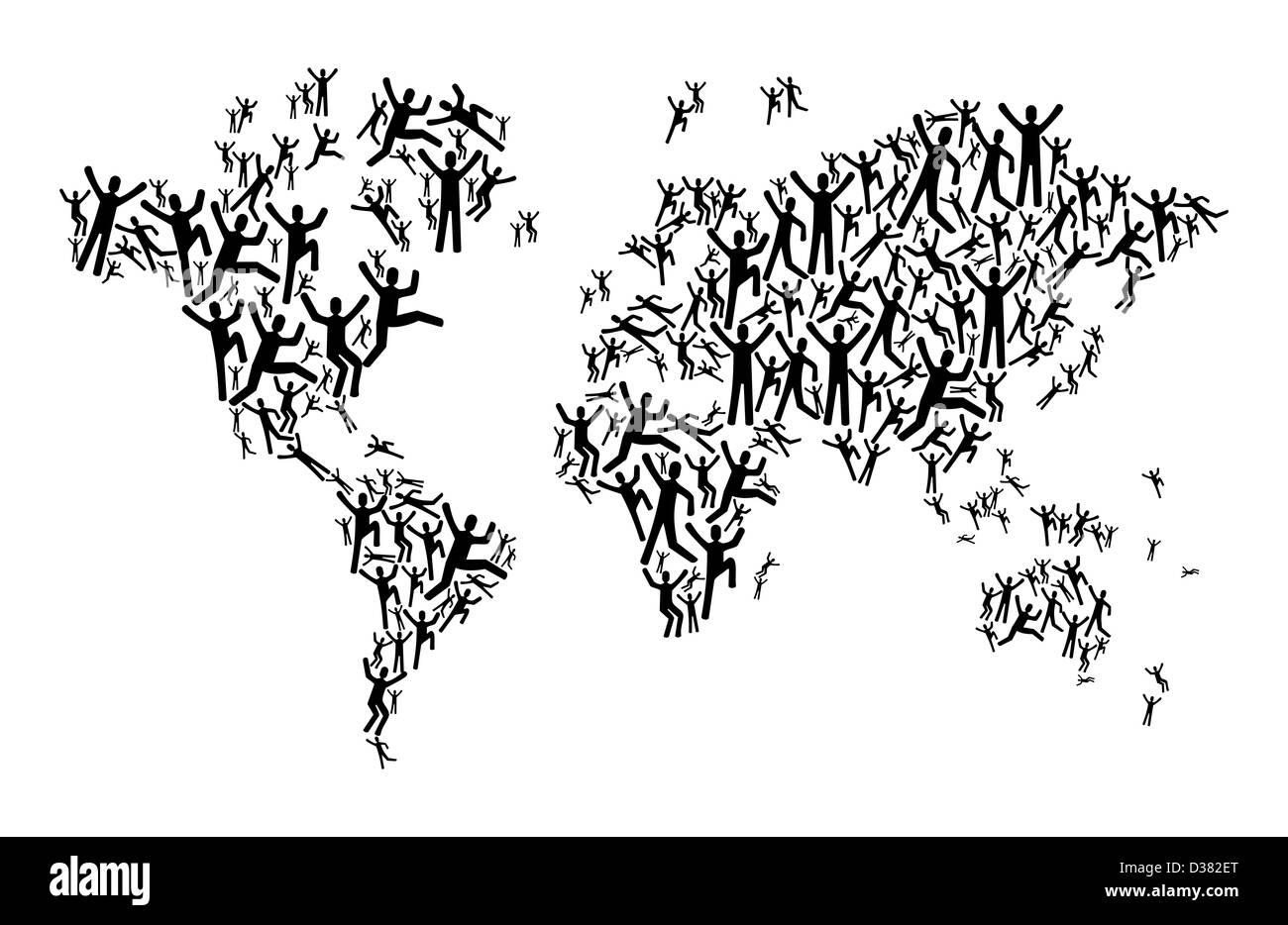 Carte du monde de la communication de la diversité. isolé concept Couches de fichier vectoriel pour une manipulation facile et coloris. Banque D'Images