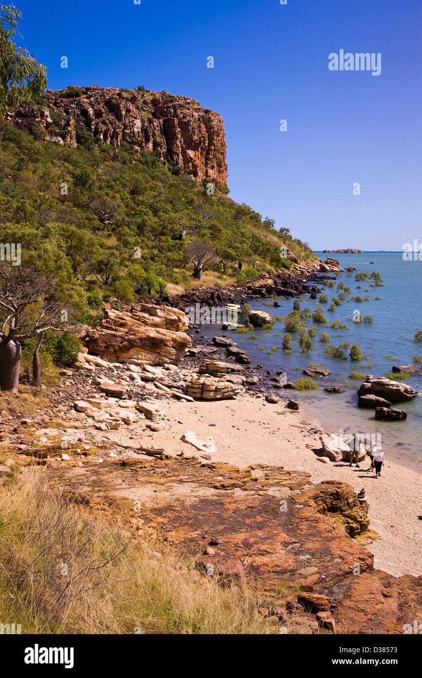 Point de radeau, Collier Bay, en Australie occidentale. Banque D'Images