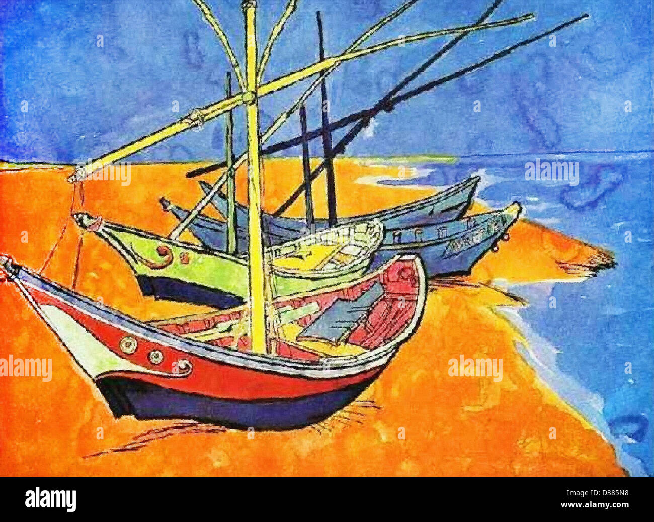 Vincent Van Gogh Des Bateaux De P che Sur La Plage Aux Saintes Maries 