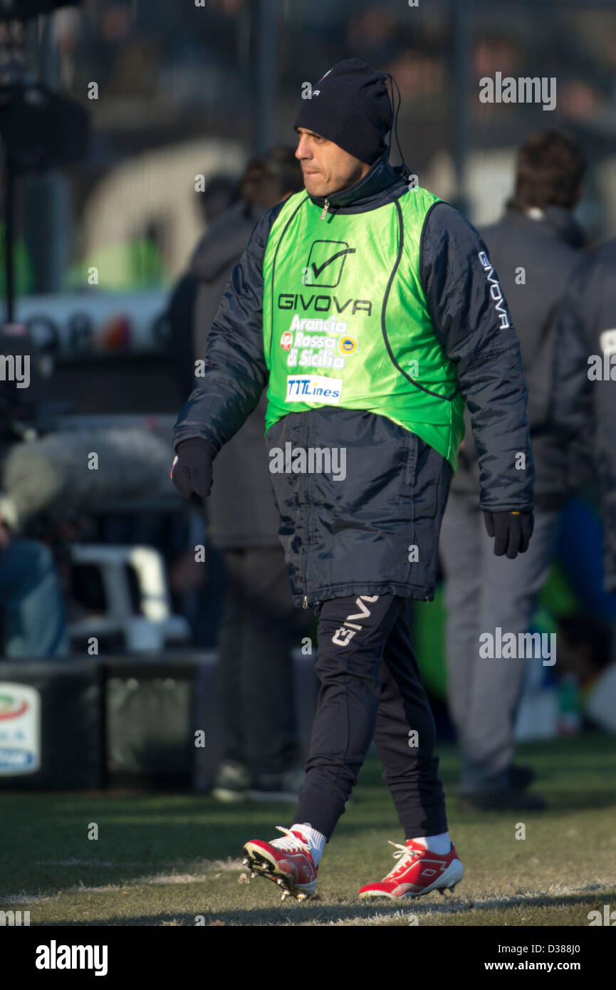 Sergio Bernardo Almiron (Catania), 10 février 2013 - Football : Italien 'Serie' une correspondance entre Atalanta 0-0 Catane à l'Atleti Azzurri d'Italia Stadium à Bergame, Italie. (Photo de Maurizio Borsari/AFLO) Banque D'Images