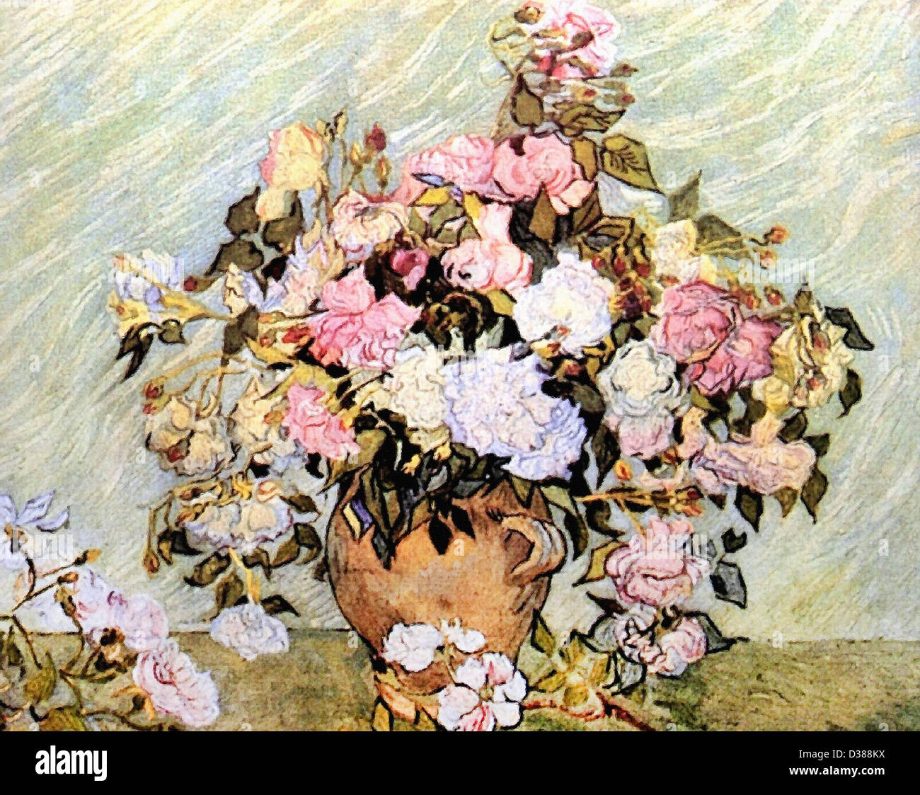 Vincent van Gogh, Still Life Vase aux roses. 1890. Le postimpressionnisme. Huile sur toile. National Gallery of Art, Washingon, DC Banque D'Images