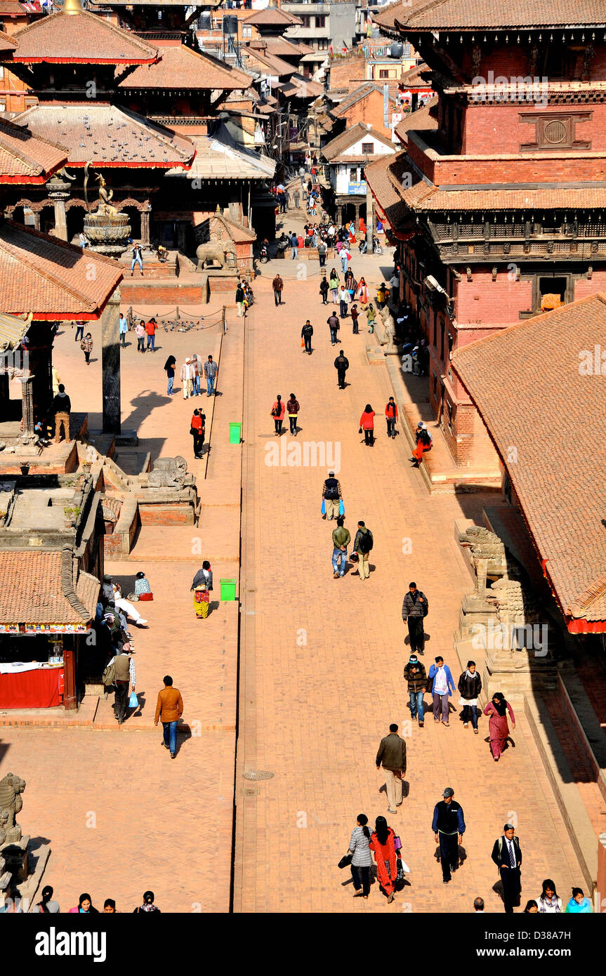 Vue aérienne sur Durbar Square Patan Népal Banque D'Images