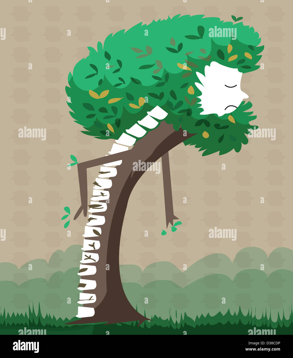 Image d'illustration de l'arbre représente la colonne vertébrale des personnes âgées Banque D'Images