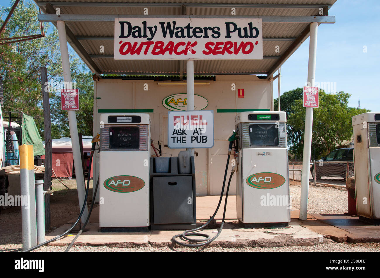 Daly Waters Station-service, l'Australie, l'Outback du Territoire du Nord, Australie Banque D'Images