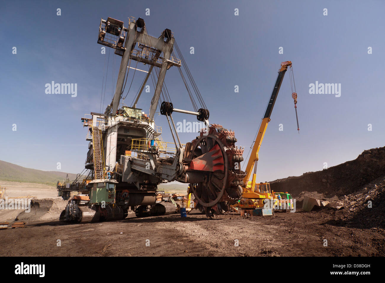 L'excavatrice dans les mines à ciel ouvert de charbon - Plus - République Tchèque Banque D'Images