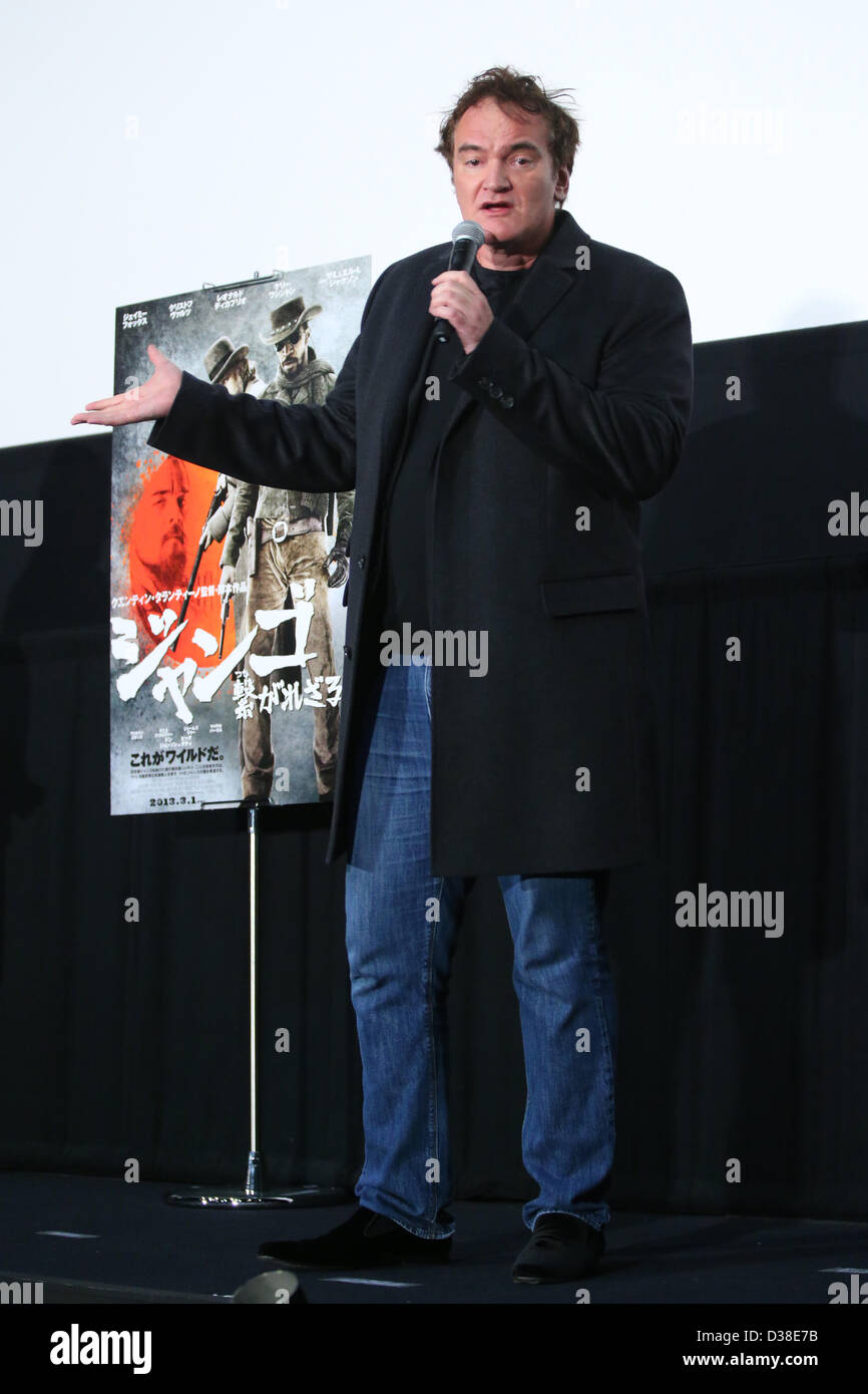 Tokyo, Japon. 13 février 2013. Quentin Tarantino, 13 févr. 2013 réalisateur Quentin Jerome Tarantino assiste à une projection spéciale de 'Django Unchained' Piccadilly à Shinjuku, Tokyo, Japon. (Photo de YUTAKA/AFLO/Alamy Live News) Banque D'Images