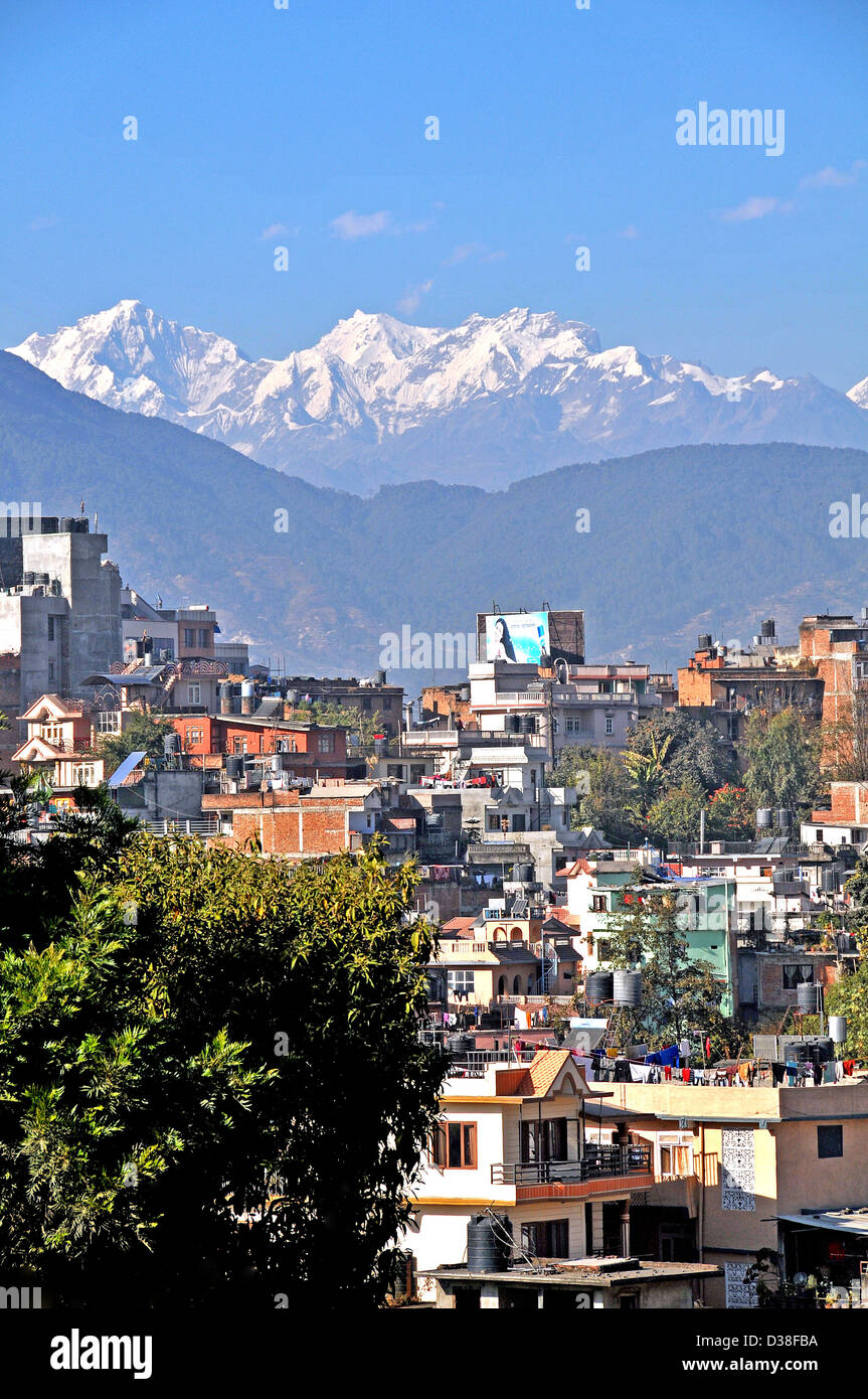 La ville de Katmandou et de l'Himalaya au Népal Banque D'Images