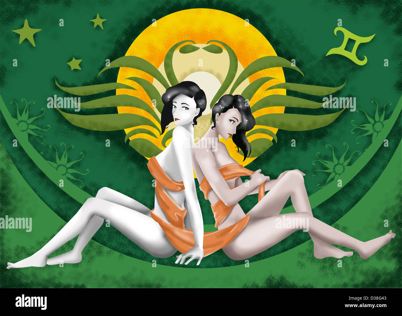 Signe astrologique Gémeaux Banque D'Images