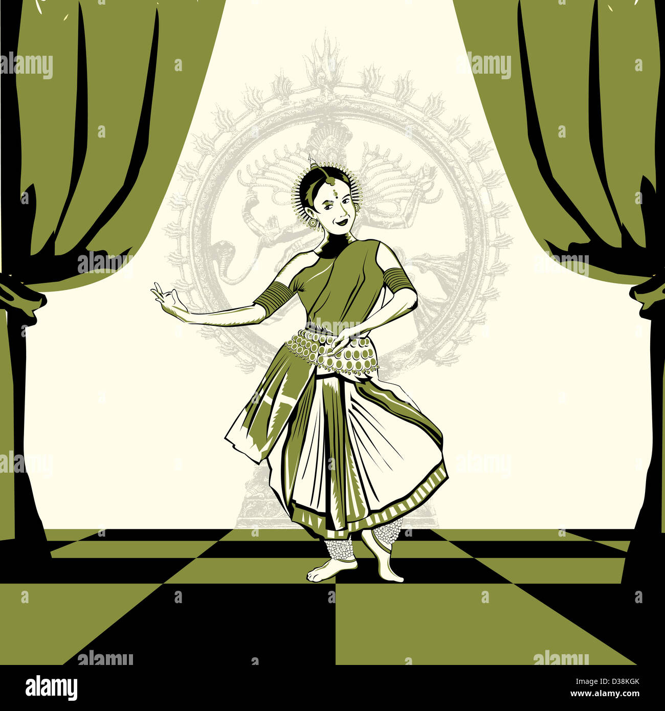 Woman performing Bharatnatyam la danse classique indienne Banque D'Images