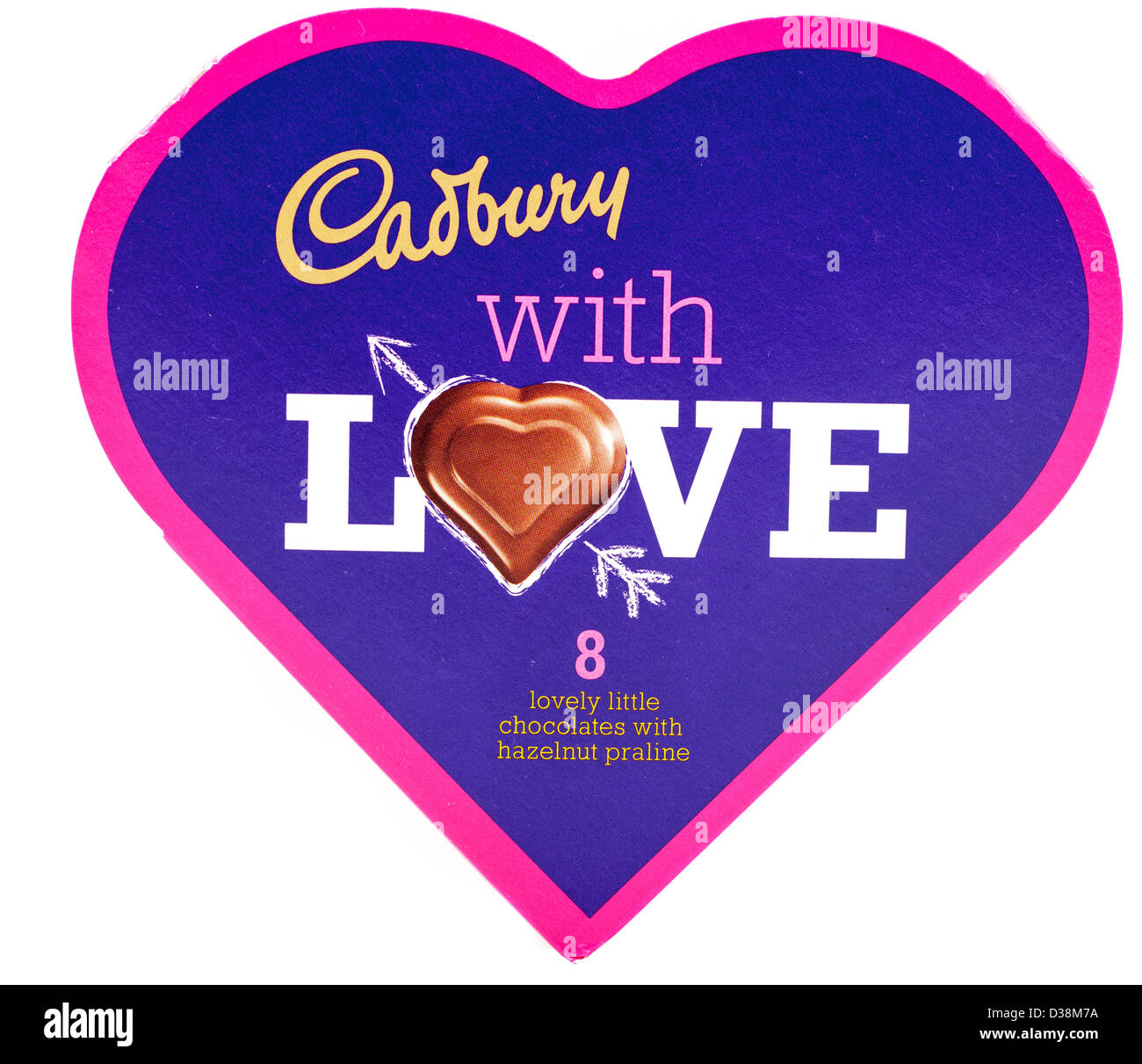 Boîte en forme de coeur en forme de cœur de Cadbury chocolat praliné noisette Banque D'Images