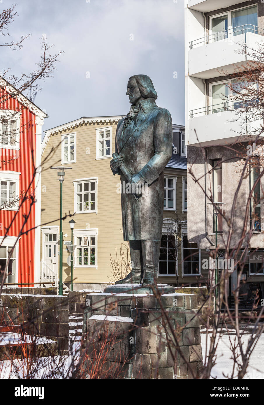 Statue de Skuli Magnusson, fondateur de Reykjavik, Islande Banque D'Images