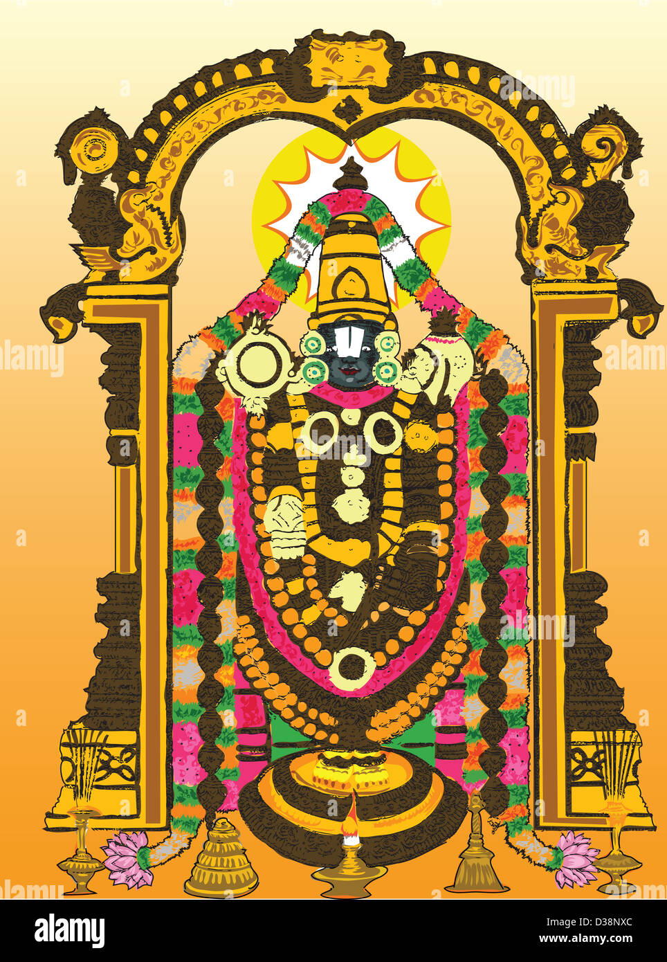 Dieu hindou Tirupati Balaji Banque D'Images