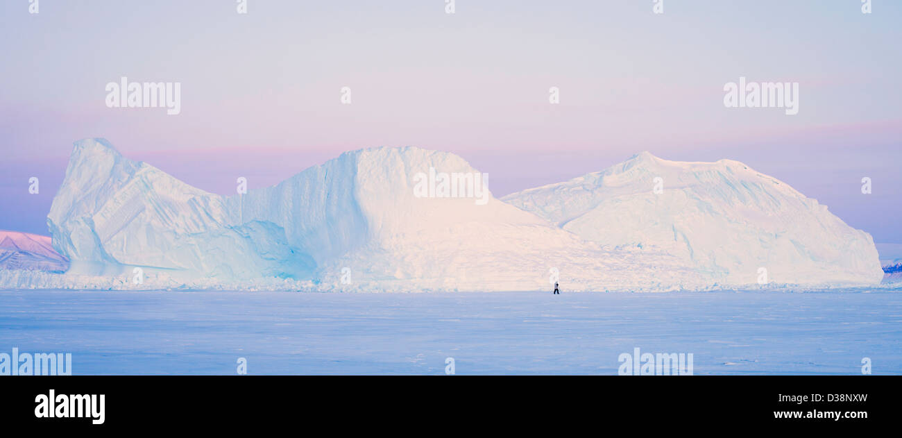 Donnant sur glacier paysage de neige Banque D'Images