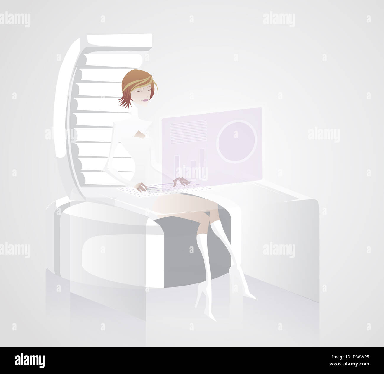 Businesswoman working in an office Banque D'Images