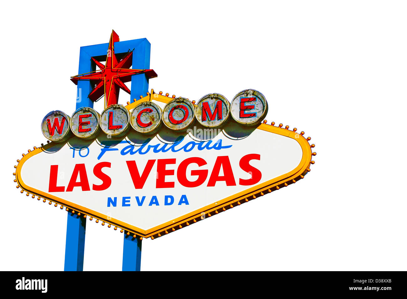 Billet d Las Vegas fond blanc Banque D'Images