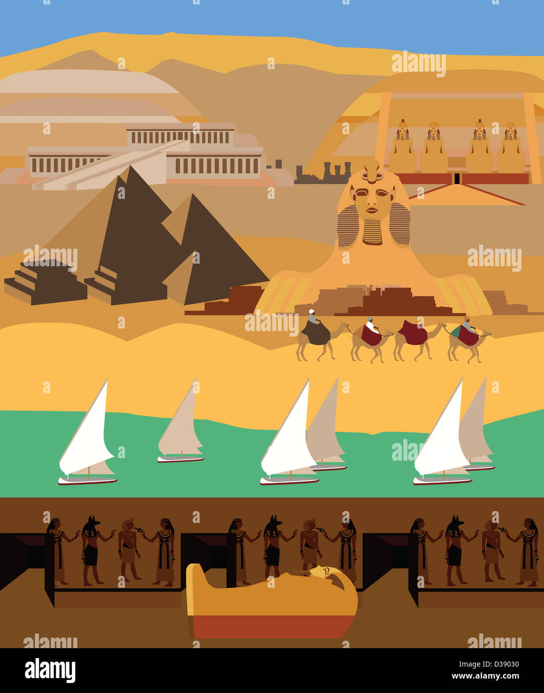 Montage des attractions touristiques de l'Égypte Banque D'Images