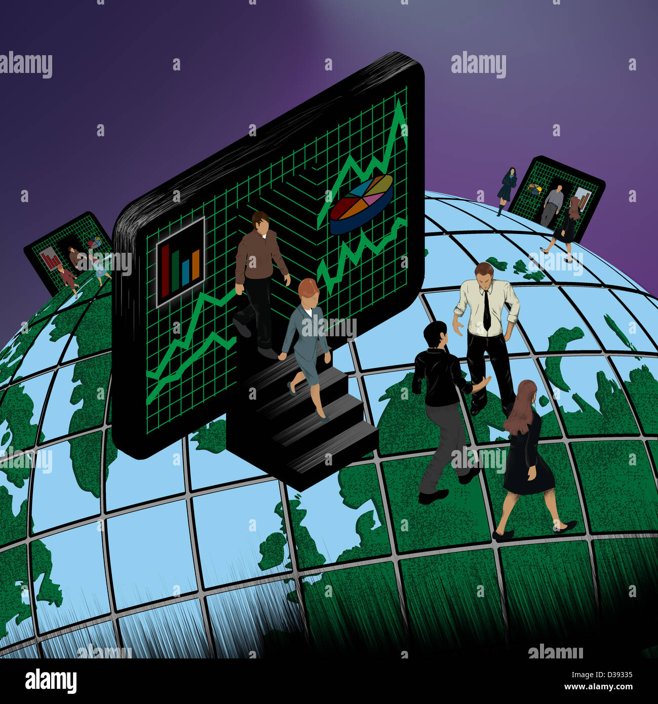 Représentation illustrative de global business network Banque D'Images