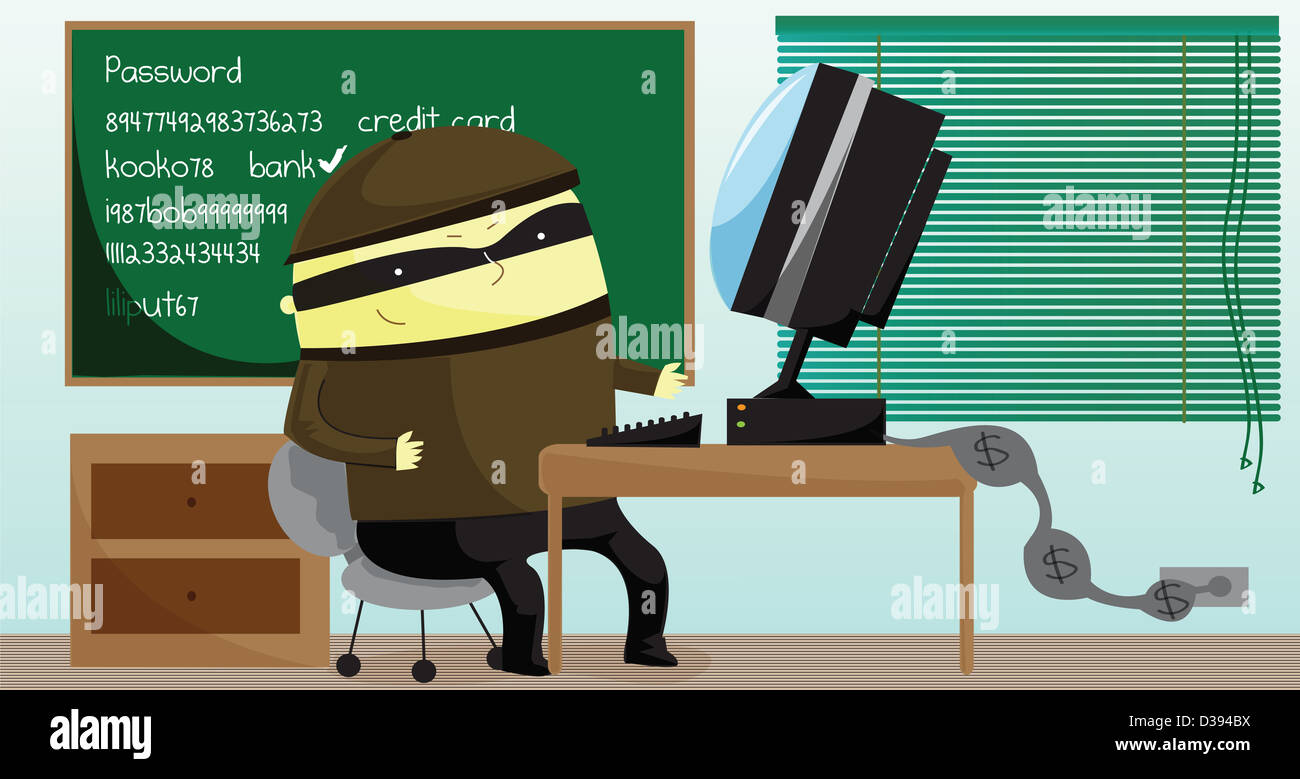 Illustration de pirate informatique Banque D'Images