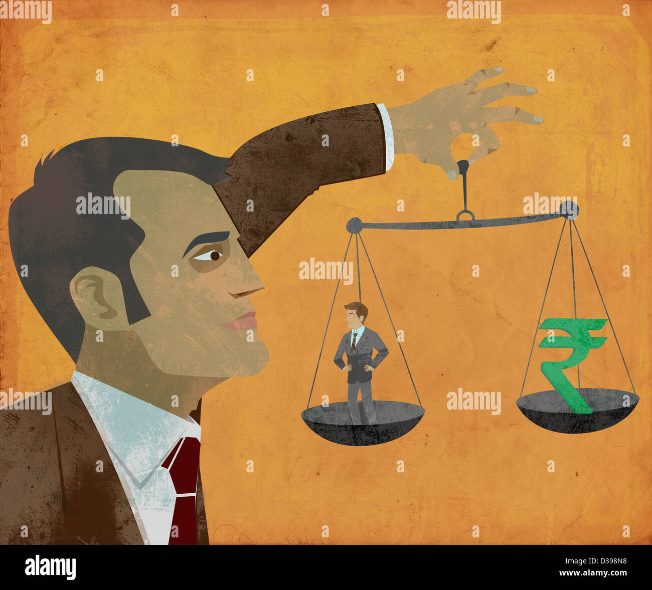 Image d'illustration de mesure manager performance individuelle conformément à rupee sign Banque D'Images