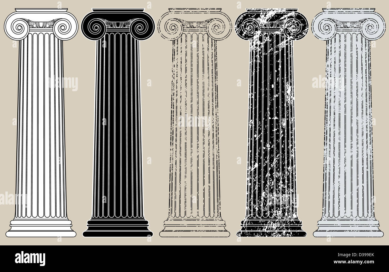 Cinq colonnes, propre et grungy, pour tout ce que vous pourriez avoir besoin d'appuyer Banque D'Images