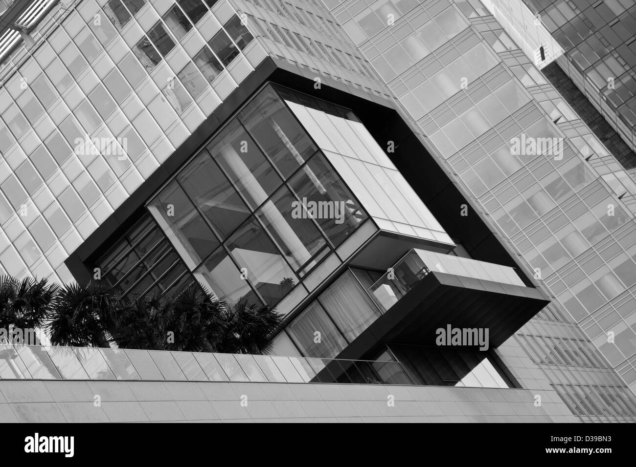 Image en noir et blanc d'un hôtel suite Banque D'Images