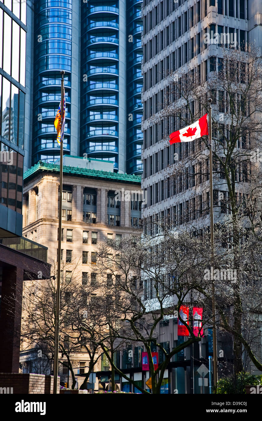 Une scène sur la rue Hastings Ouest à Vancouver, Canada Banque D'Images