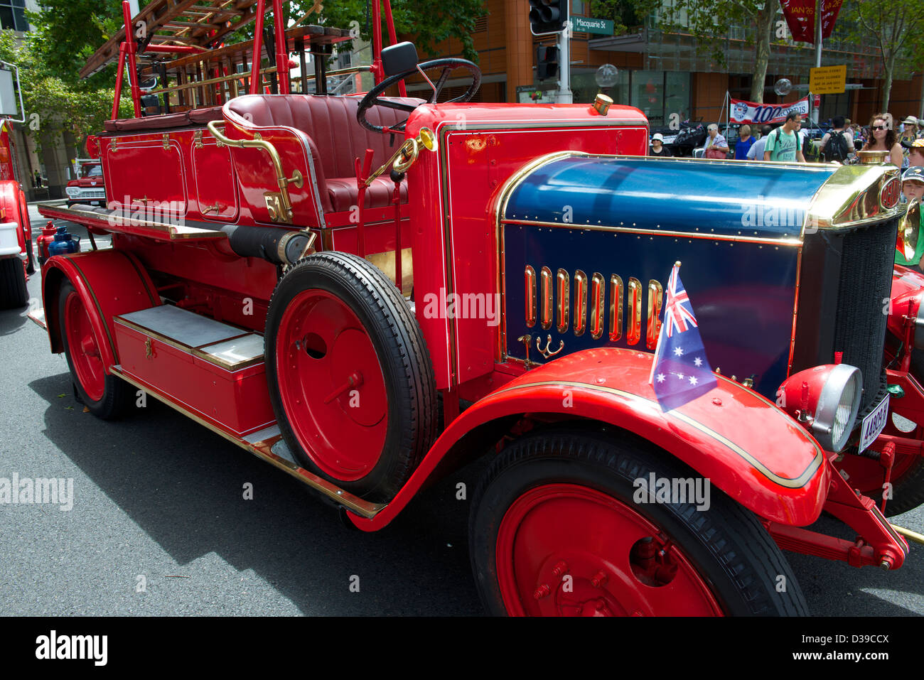 1935 Dennis fire engine de Macquarie Street Sydney Australie Banque D'Images
