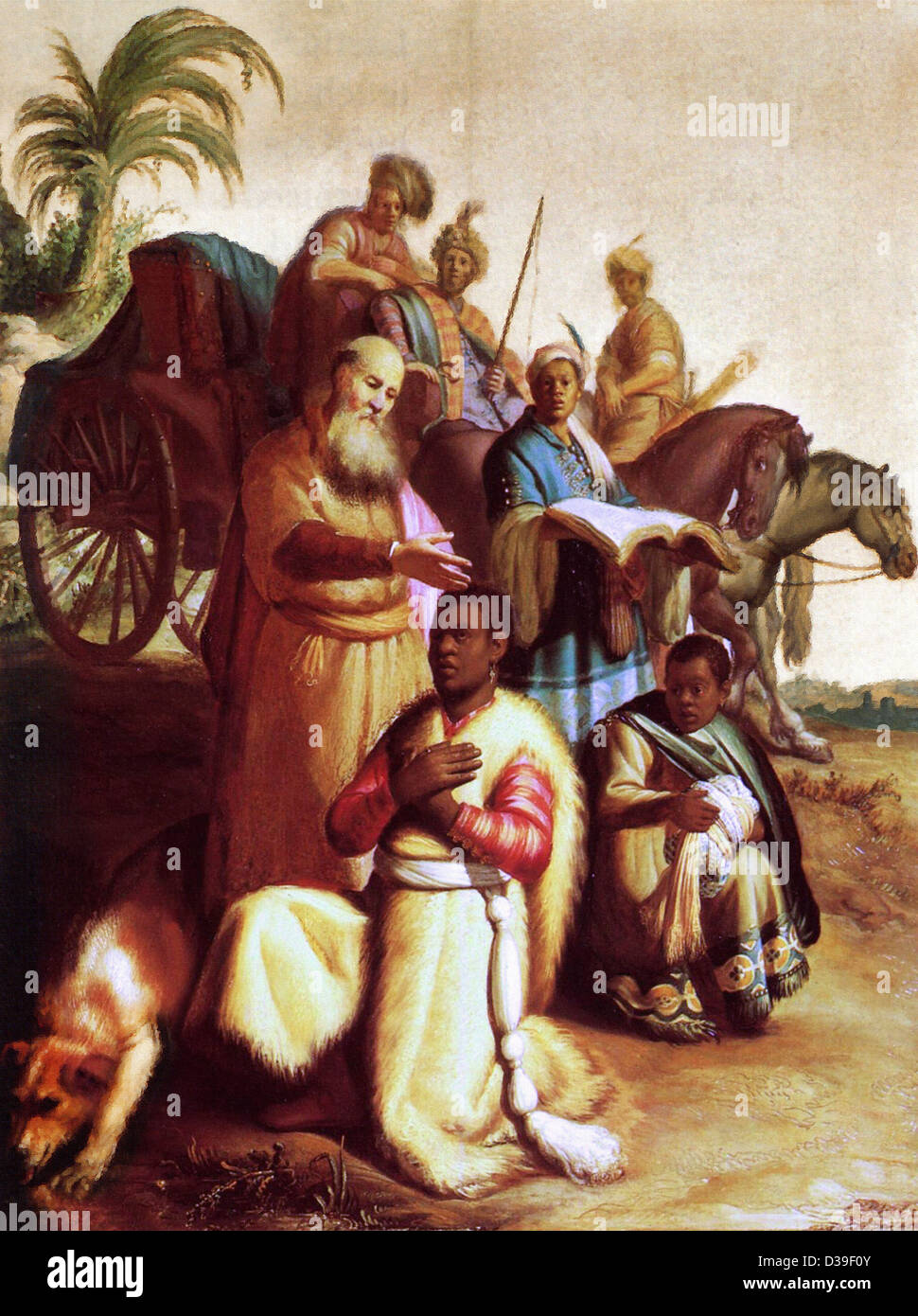 Rembrandt van Rijn, le baptême de l'eunuque. 1626 Huile sur panneau. Baroque. Galerie : Museum Catharijneconvent, Utrecht. Banque D'Images