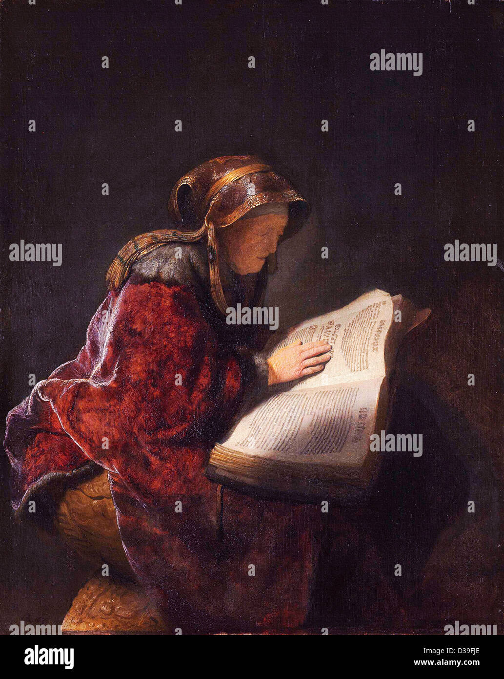 Rembrandt van Rijn, la prophétesse Anna (mère de Rembrandt). 1631 Huile sur panneau. Baroque. Galerie : Rijksmuseum Amsterdam. Banque D'Images