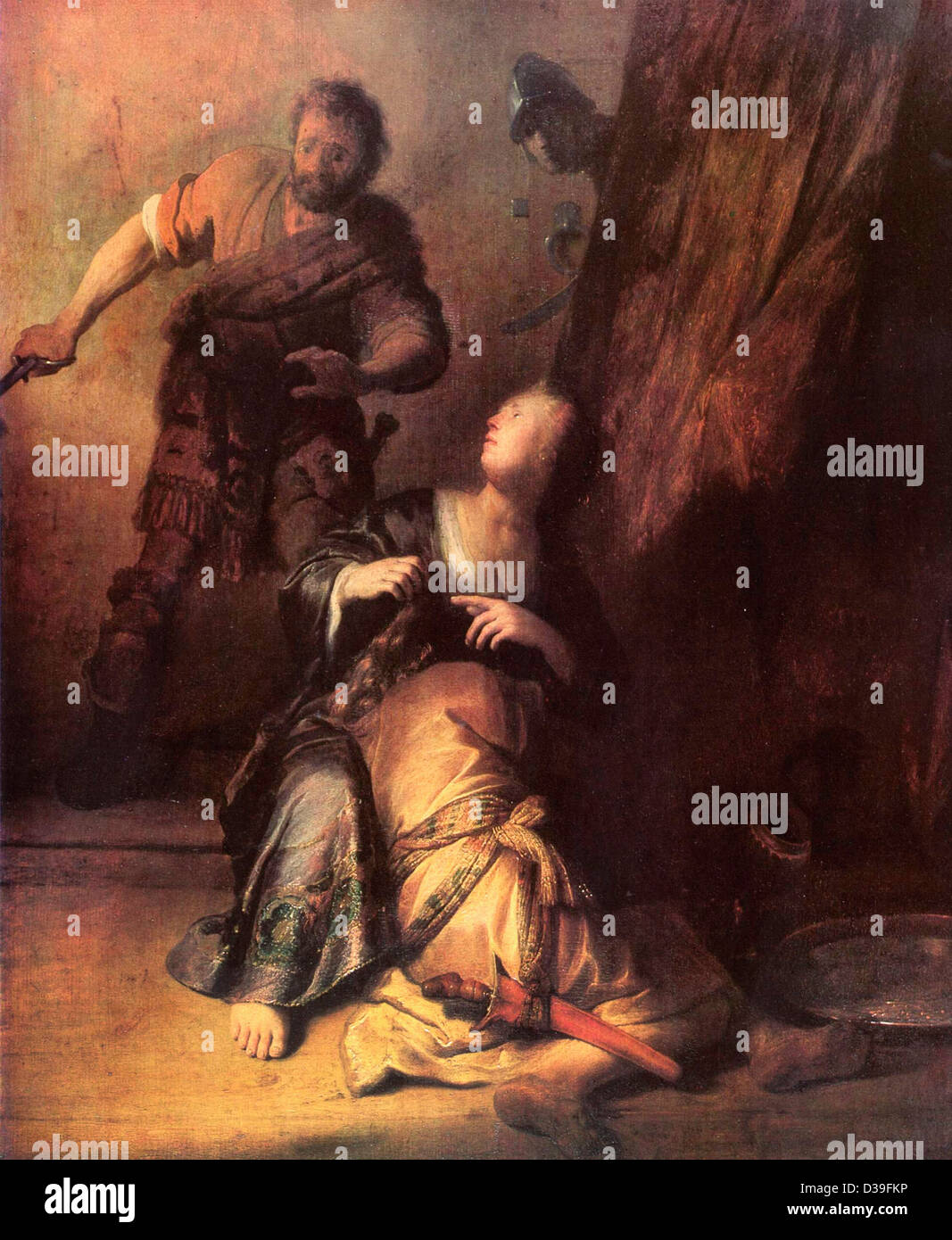 Rembrandt van Rijn, Samson et Delilah. 1628 Huile sur panneau. Baroque. Galerie : Gemäldegalerie, Berlin. Banque D'Images