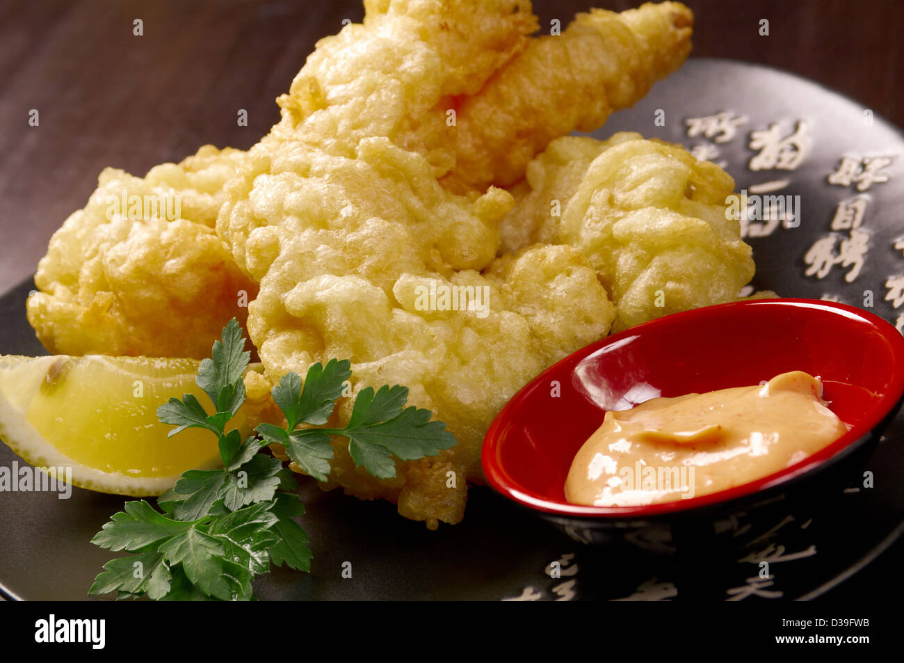 Ebi Crevette tempura, bol alimentaire japonais Banque D'Images