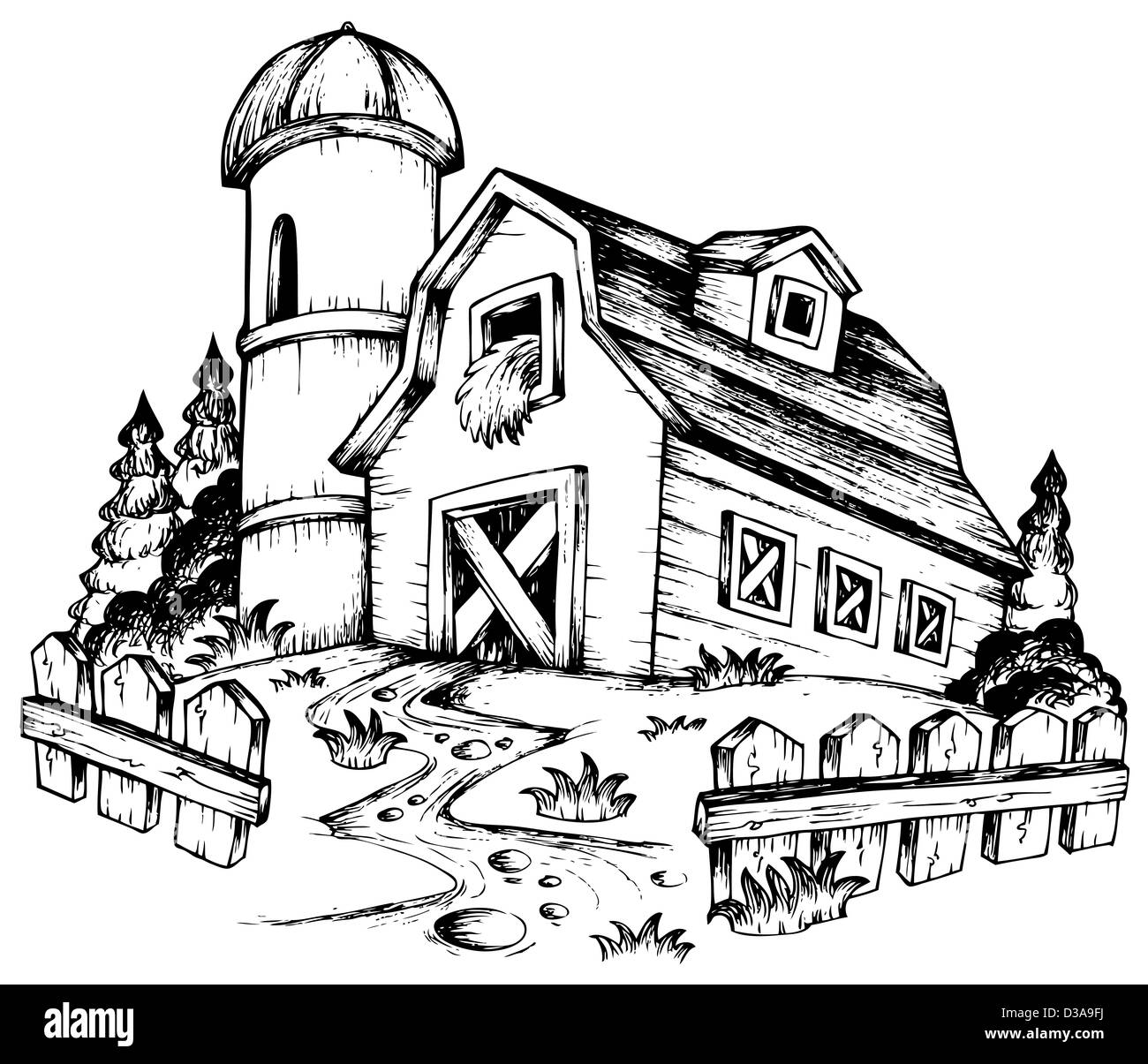 Thème 1 - dessin de ferme photo illustration. Banque D'Images