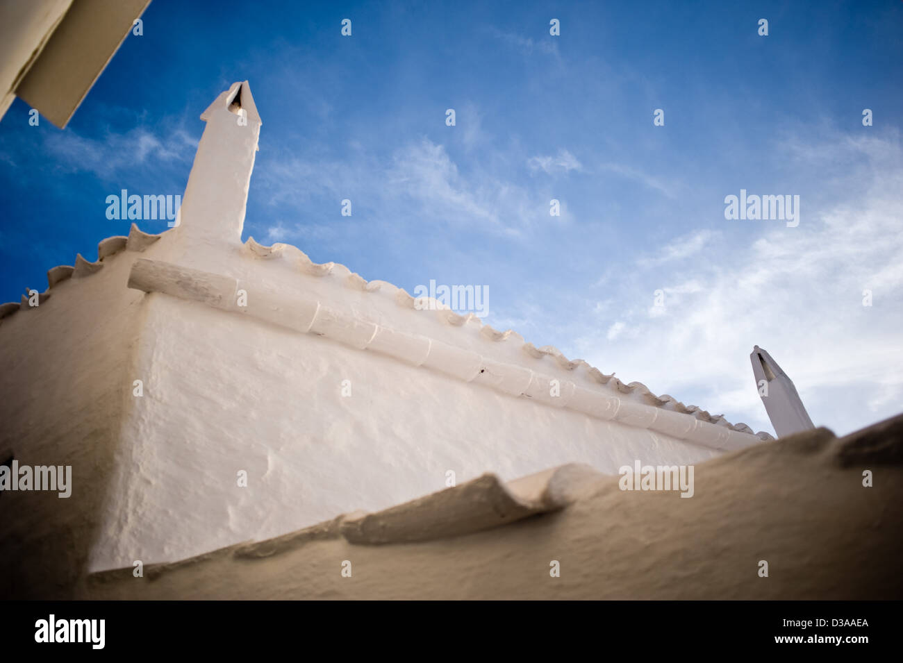 Pavillon dans village de Binibeca, Menorca, Espagne. Banque D'Images