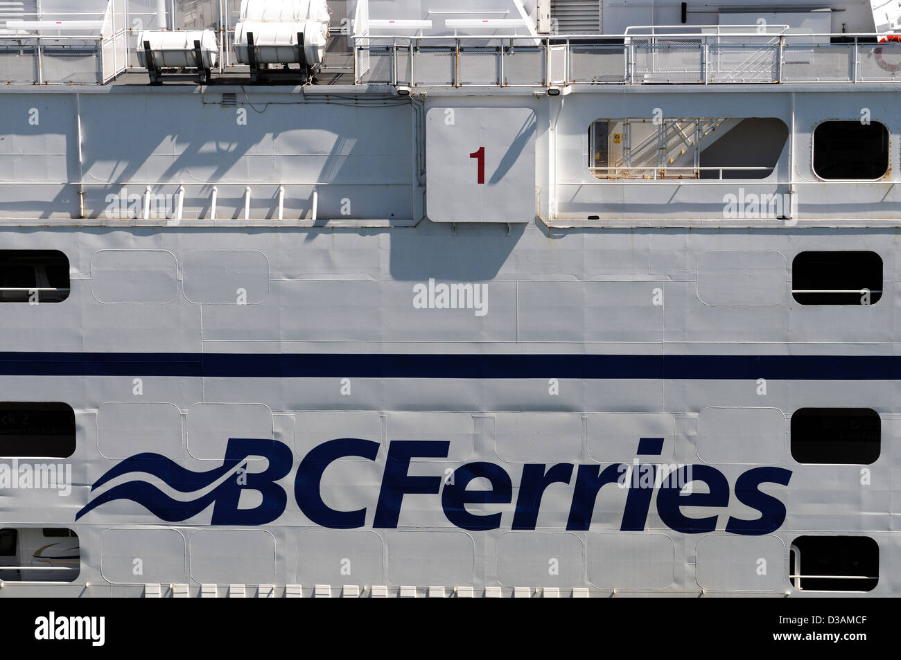 BC Ferries logo sur navire de croisière - ferry vancouver mer océan canada Banque D'Images