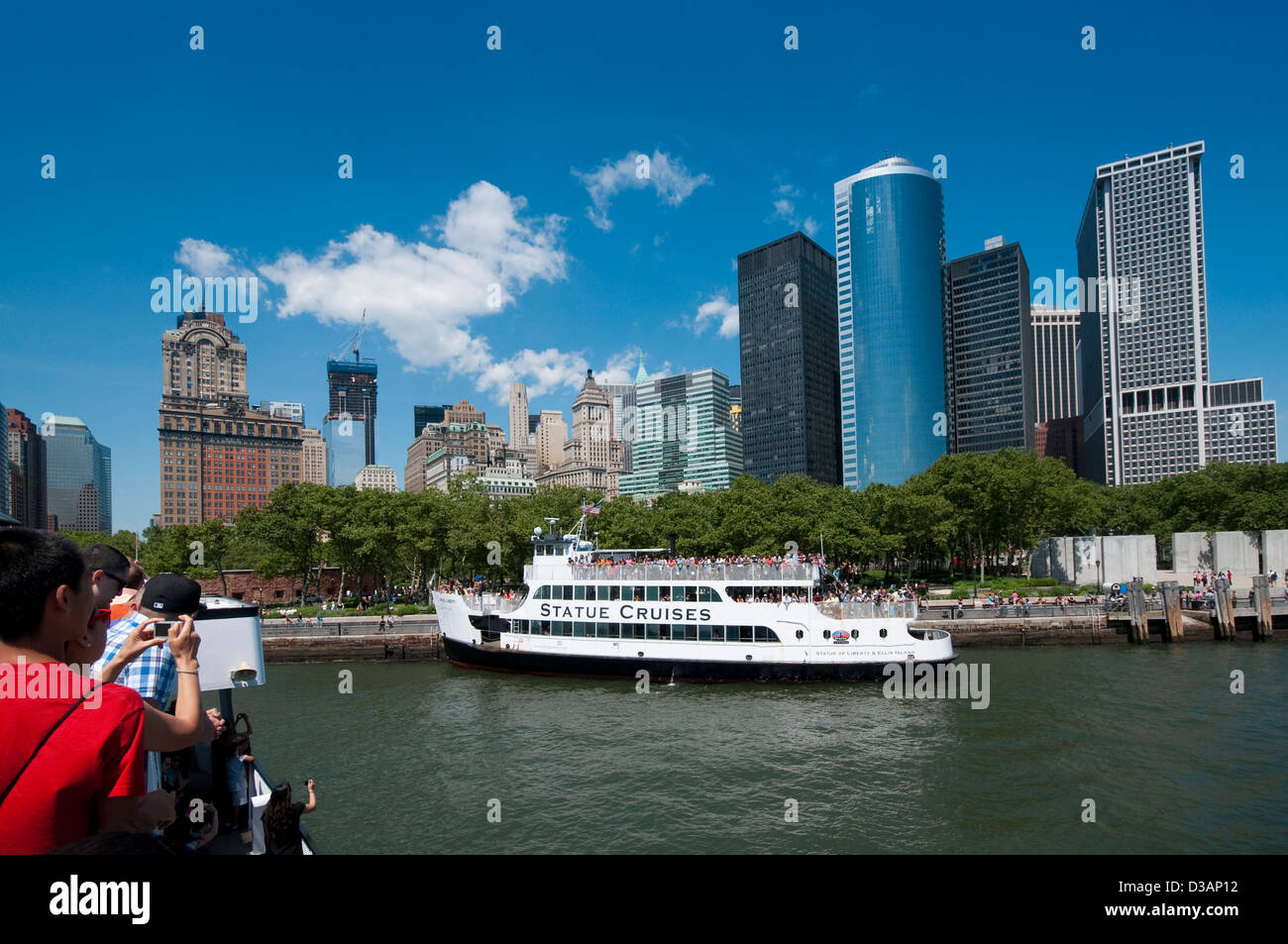 Usa, New York City, Manhattan, Croisières Voile Statue de la Liberté Banque D'Images