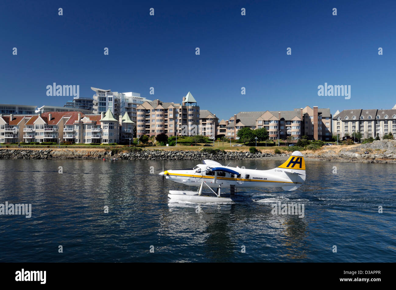 Harbour air avion eau préparation préparez-vous au décollage port intérieur de l'île de Vancouver Victoria Transport Transport Banque D'Images