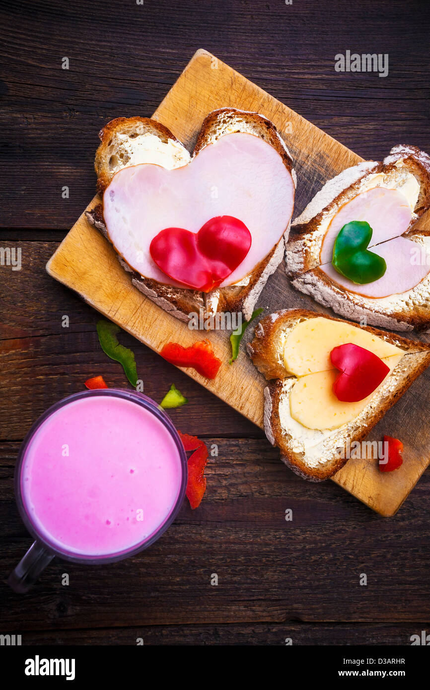 À partir de l'image créative série : coeurs sandwiches Banque D'Images