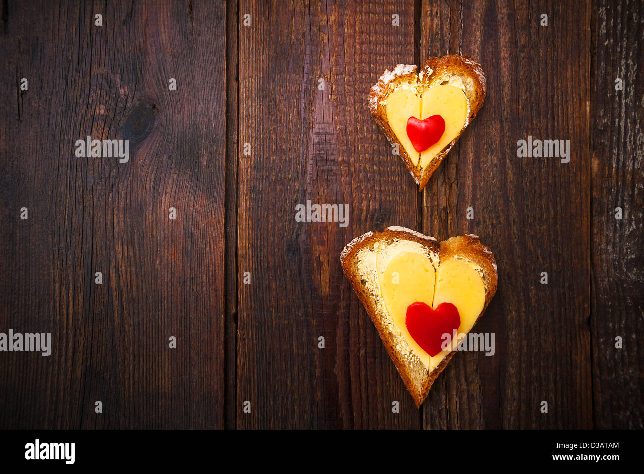 À partir de l'image créative série : coeurs sandwiches Banque D'Images