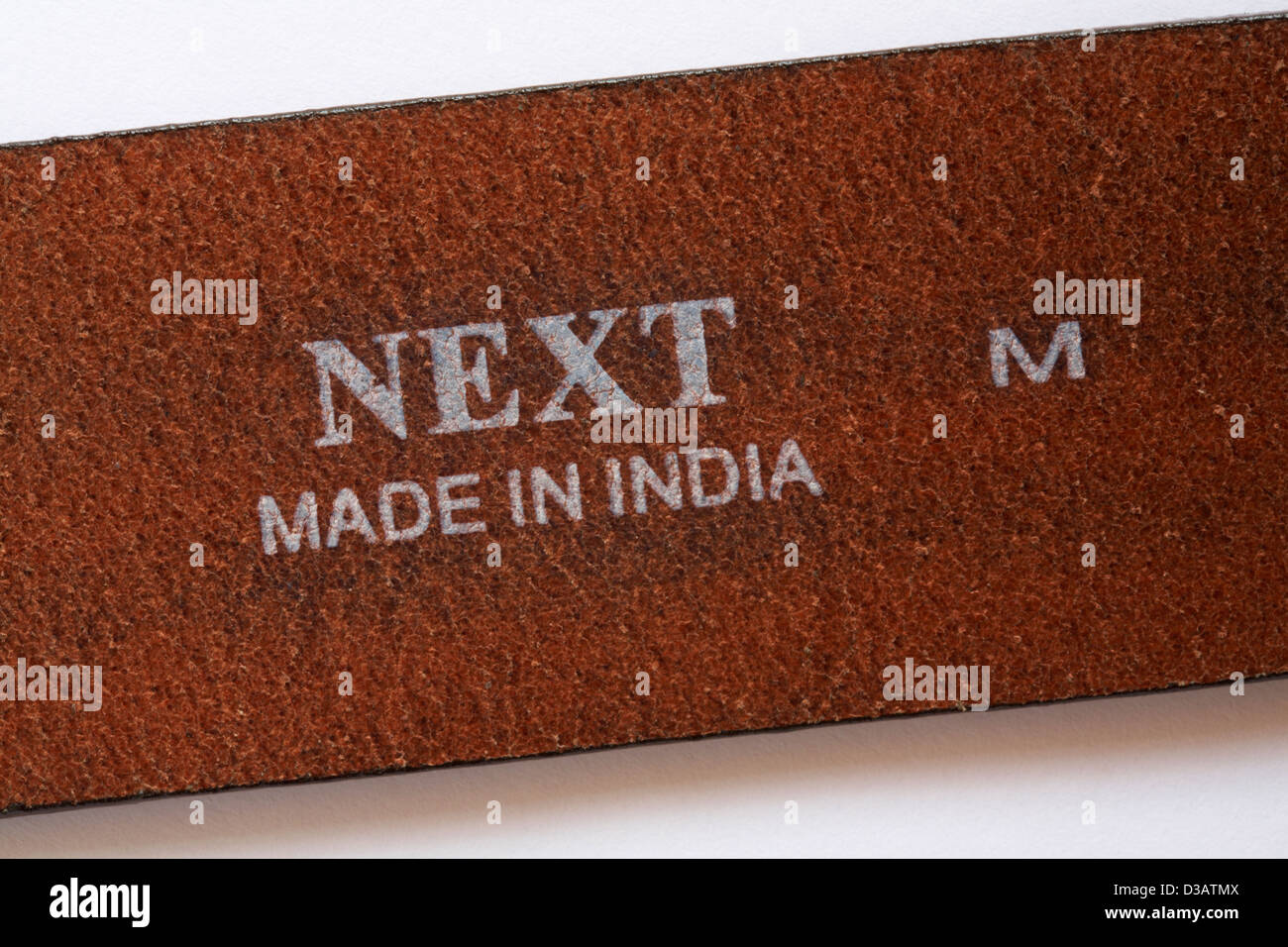 Détail sur la ceinture de cuir made in India Banque D'Images