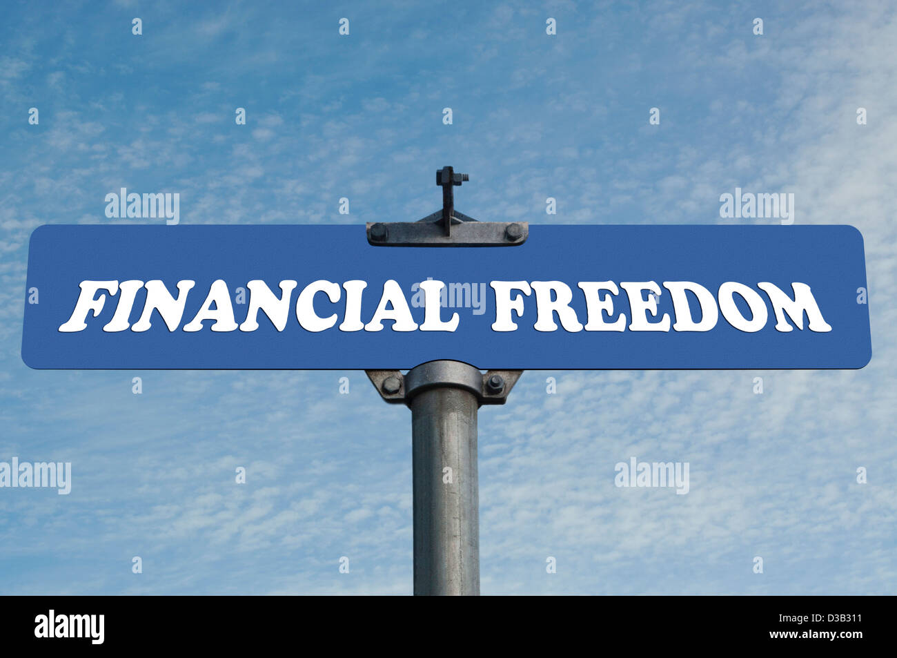 La liberté financière road sign Banque D'Images