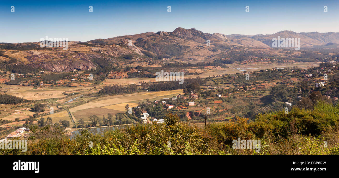 Madagascar, Fianarantsoa, augmentation de la vue panoramique sur la campagne environnante à partir de la Haute-Ville Banque D'Images