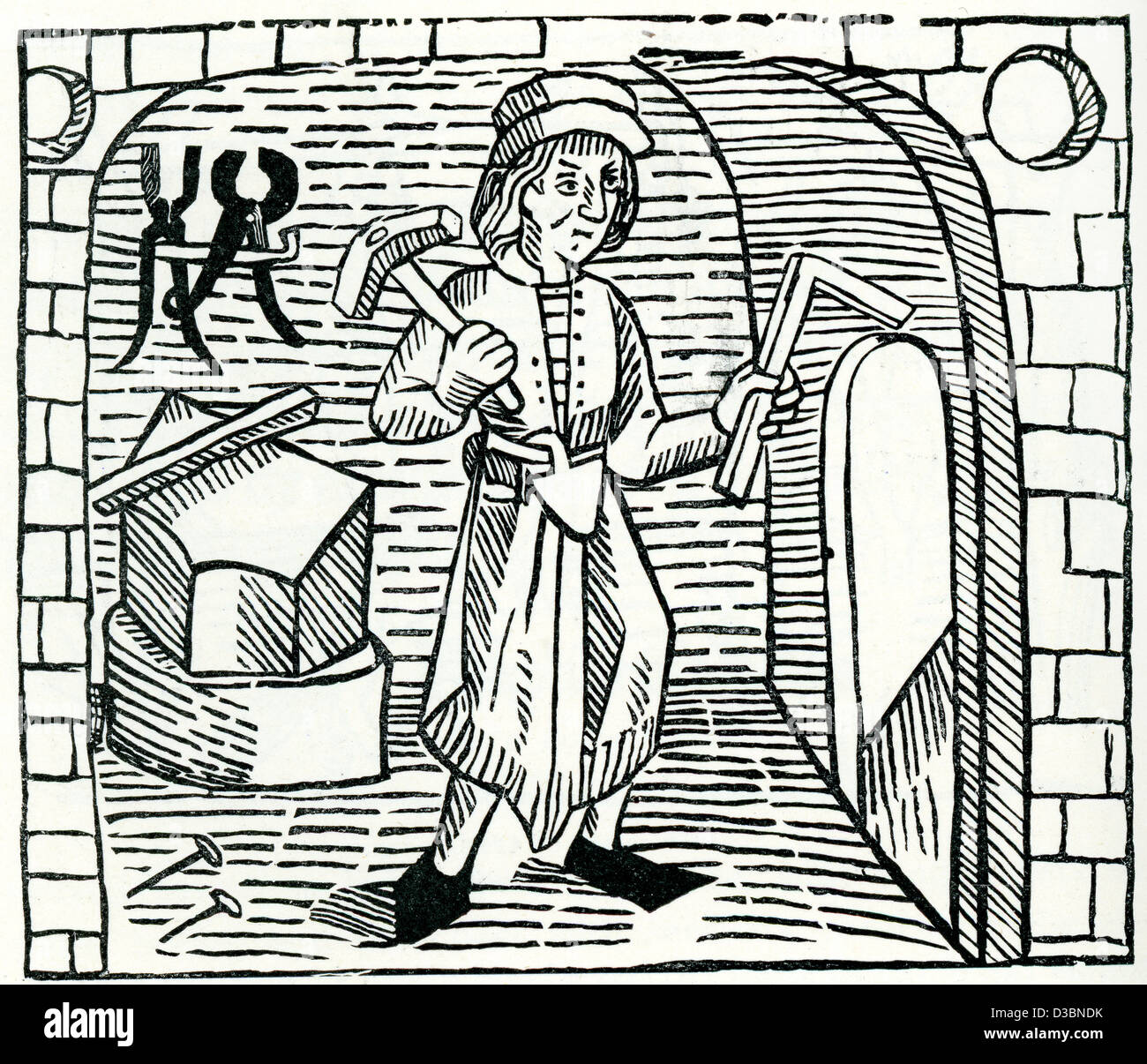 Vintage gravure d'un Smith, de William Caxton's jeu d'Échecs Banque D'Images