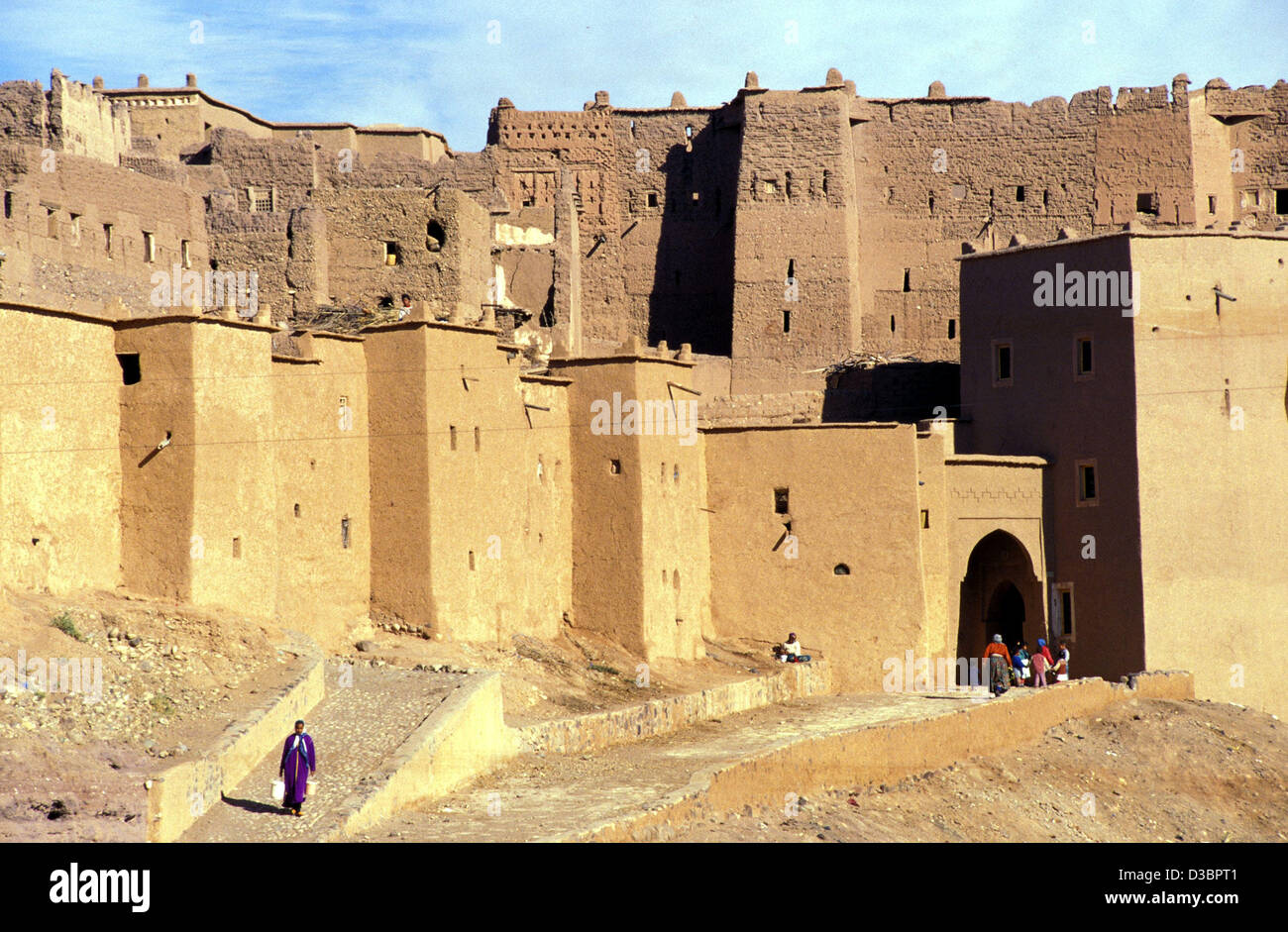 (Dpa) - Vue de la Kasbah de Taourit Ouarzazate, Maroc, 2001. Banque D'Images